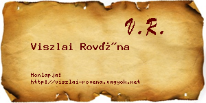 Viszlai Rovéna névjegykártya